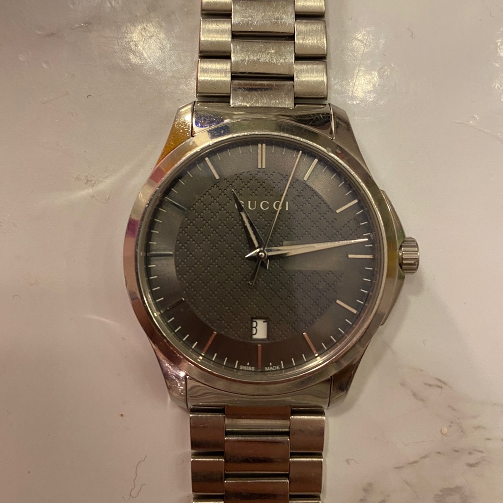 GUCCI “G” Silver Watch.